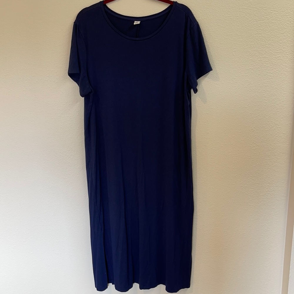 Maxi Dress Dark Navy Blue XL Short Sleeve